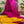 Load image into Gallery viewer, Magenta and Yellow Hand Printed Silk Saree