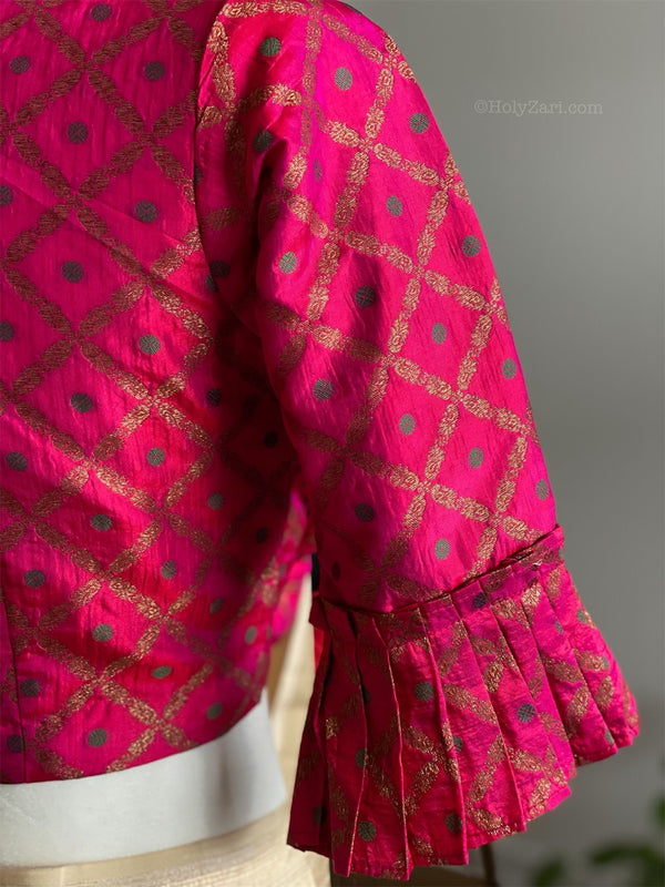 Soft Hot Pink Indian Brocade Designer Blouse