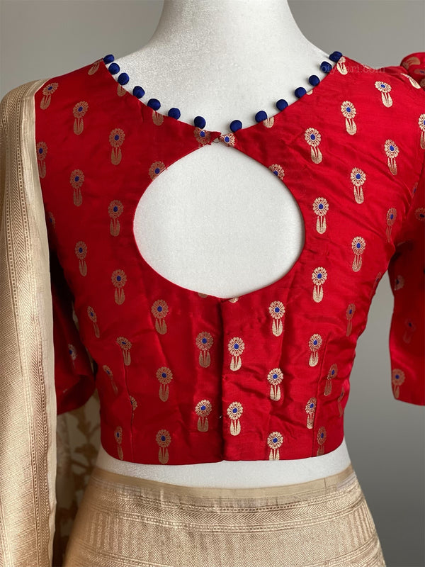 Red Indian Brocade Designer Blouse