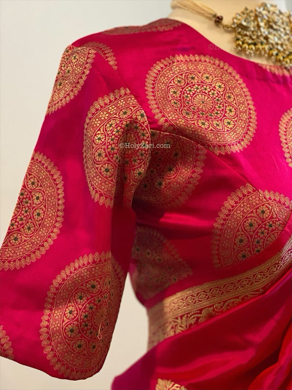 Hot Pink Indian Brocade Designer Blouse