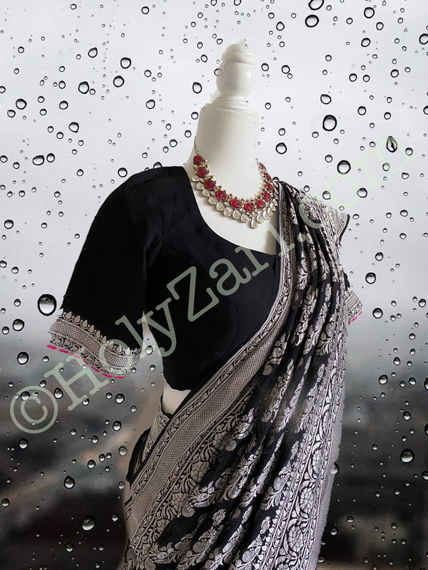 Banarasi Pure Khaddi Georgette With Stitched Blouse