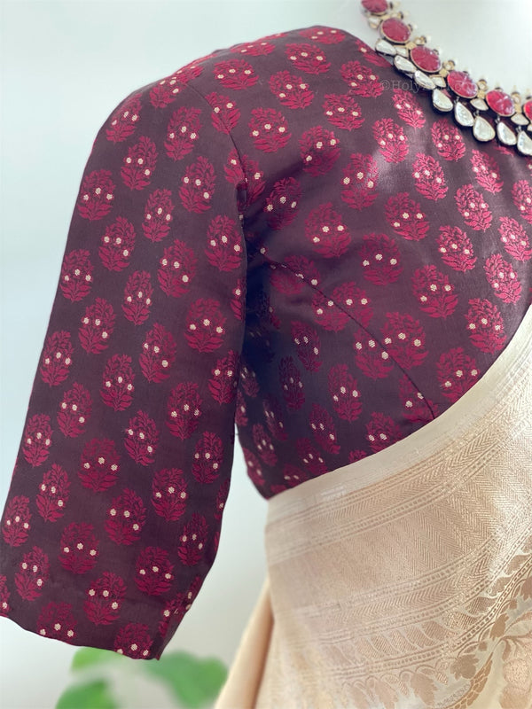 Maroon Indian Brocade Designer Blouse