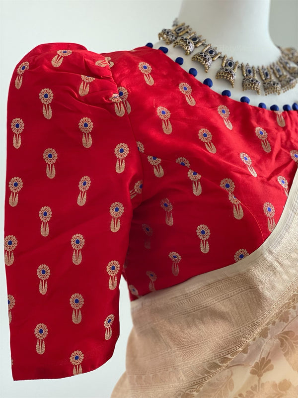 Red Indian Brocade Designer Blouse