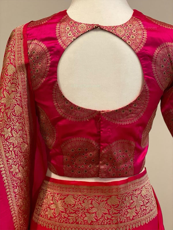 Hot Pink Indian Brocade Designer Blouse