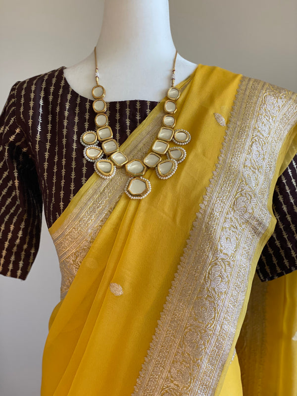 Dark Chocolate Brown Indian Brocade Designer Blouse