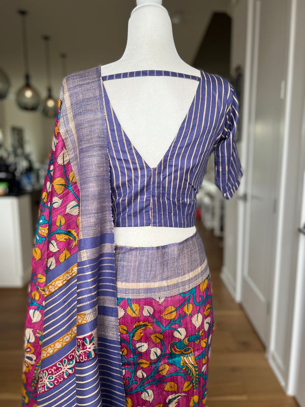 Printed Ghicha Tussar Silk Saree